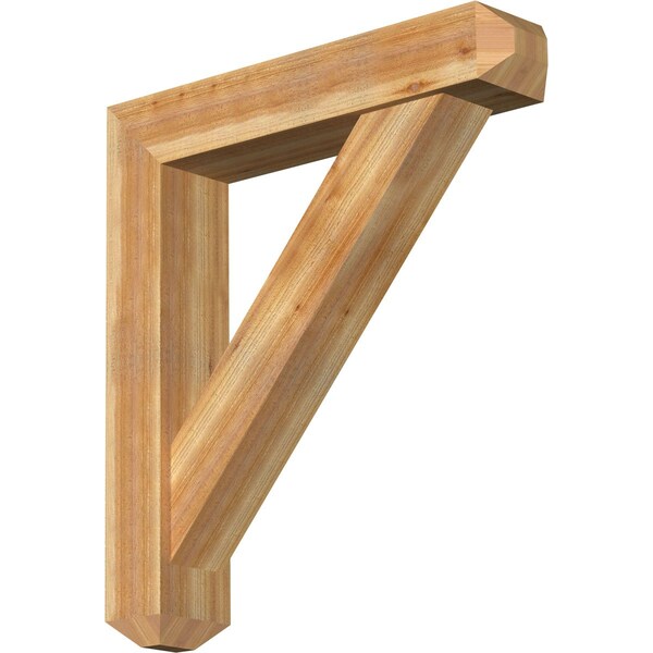 Ekena Millwork Traditional Craftsman Rough Sawn Bracket w/ Offset Brace, Western Red Cedar, 8"W x 40"D x 44"H BKT0806X40X44TRA04RWR - main